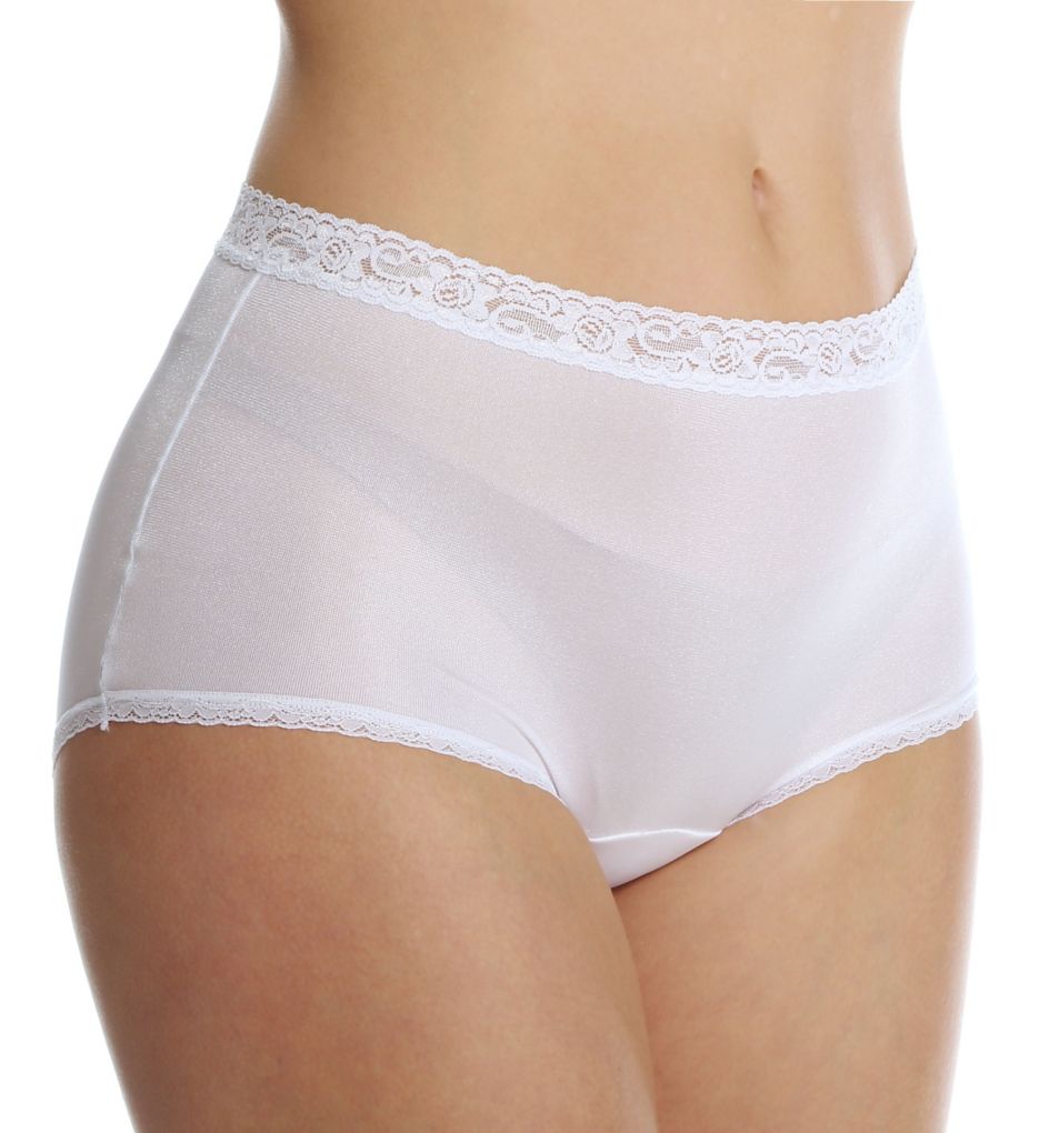 Cuddl Duds LR102 Lorraine Nylon Full Brief with Lace Trim Panty eBay