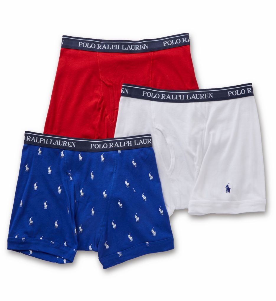 Polo Ralph Lauren LCBBP3 Classic Fit 100 Cotton Boxer Briefs 3 Pack