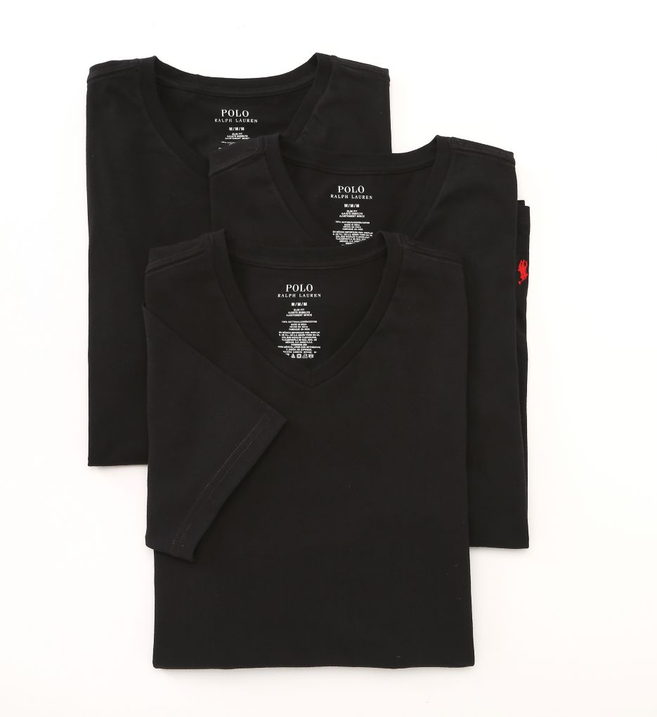 Polo Ralph Lauren Lsvn Slim Fit Cotton V Neck T Shirts 3 Pack Ebay