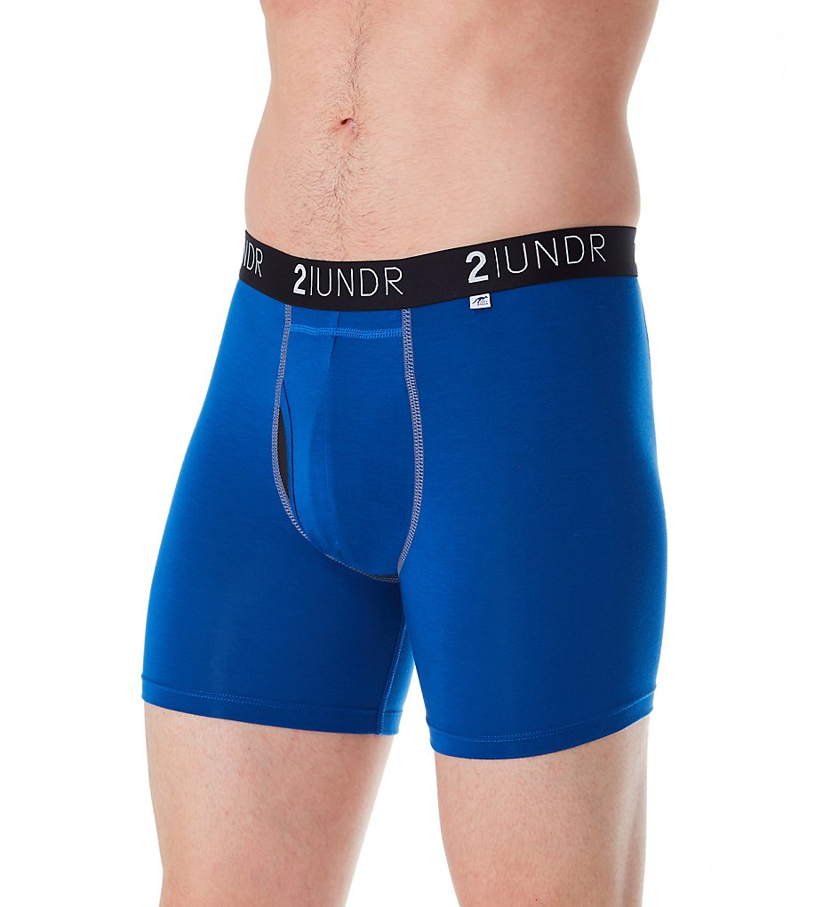 2UNDR 2U01BB Swing Shift Modal Stretch 6 Inch Boxer Briefs (Blue/Blue)
