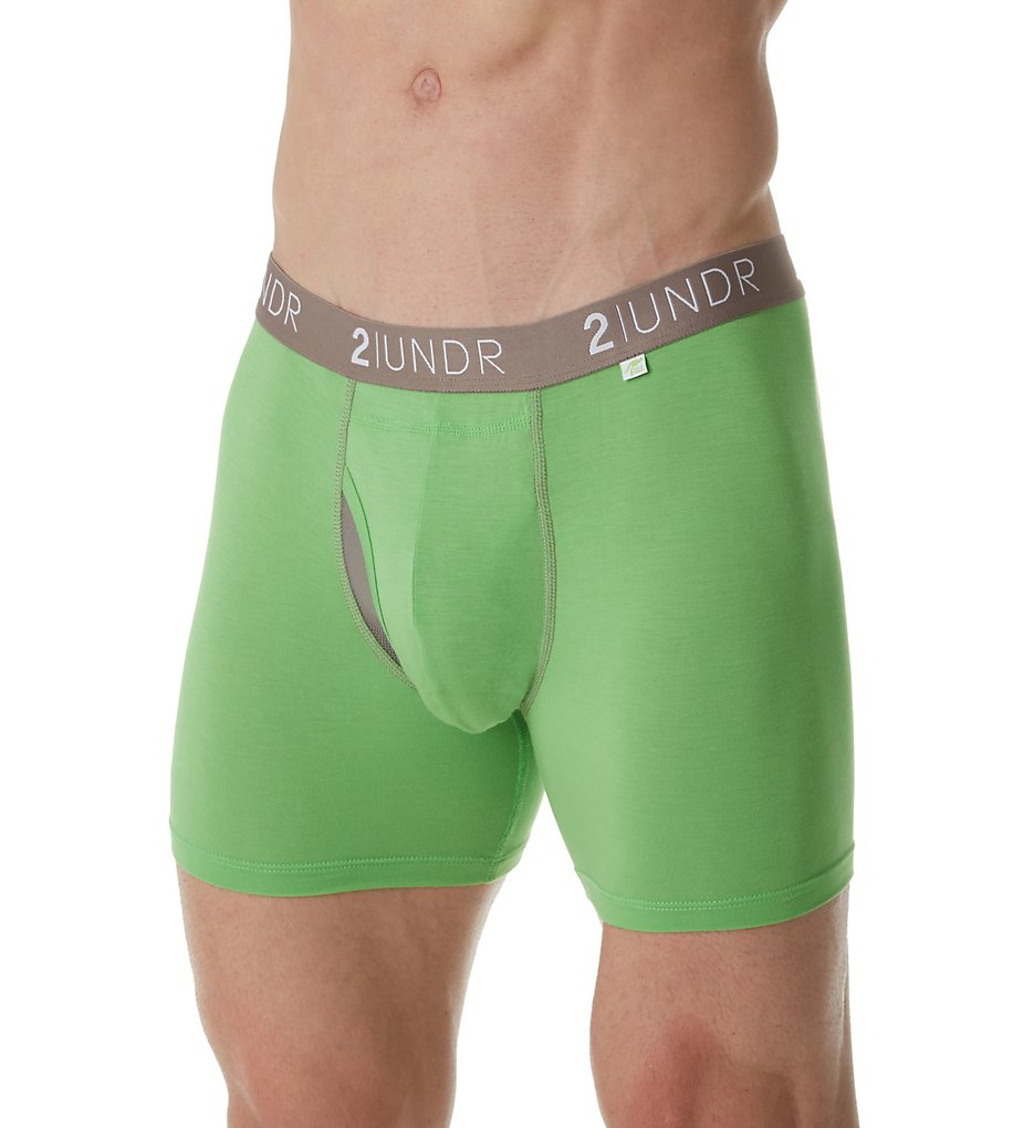 2UNDR 2U01BB Swing Shift Modal Stretch 6 Inch Boxer Briefs (Green)