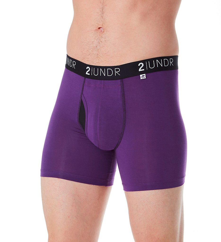 2UNDR 2U01BB Swing Shift Modal Stretch 6 Inch Boxer Briefs (Purple)