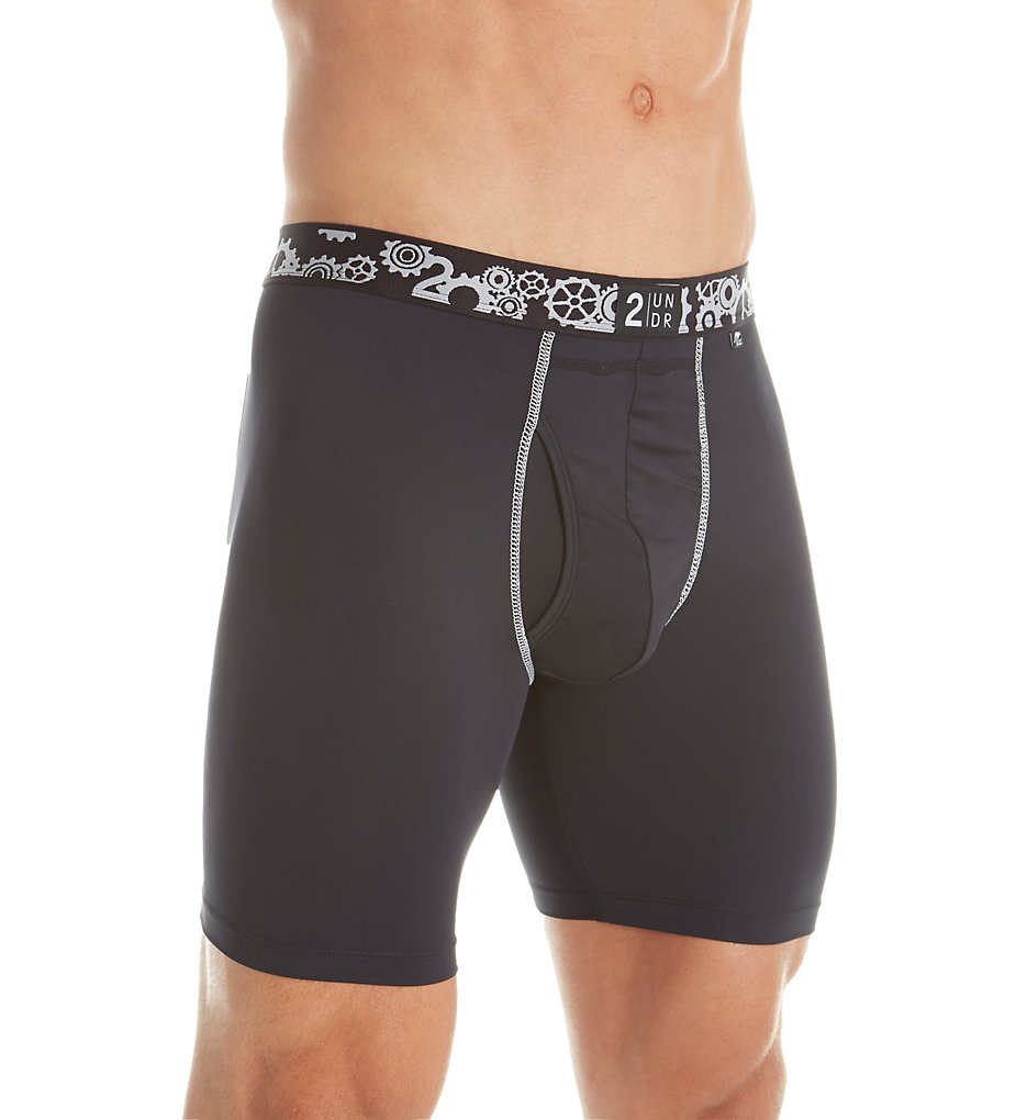 2UNDR 2U02LL Gear Shift Performance 9 Inch Boxer Briefs (Black Tread)