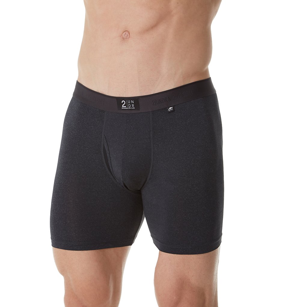 2UNDR 2U12BB Night Shift Performance 6 Inch Boxer Briefs (Charcoal)