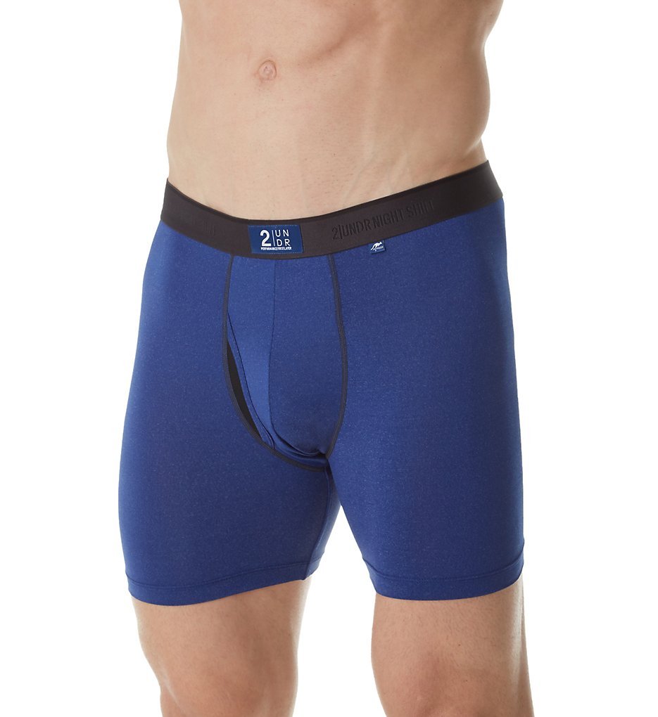 2UNDR 2U12BB Night Shift Performance 6 Inch Boxer Briefs (Navy)