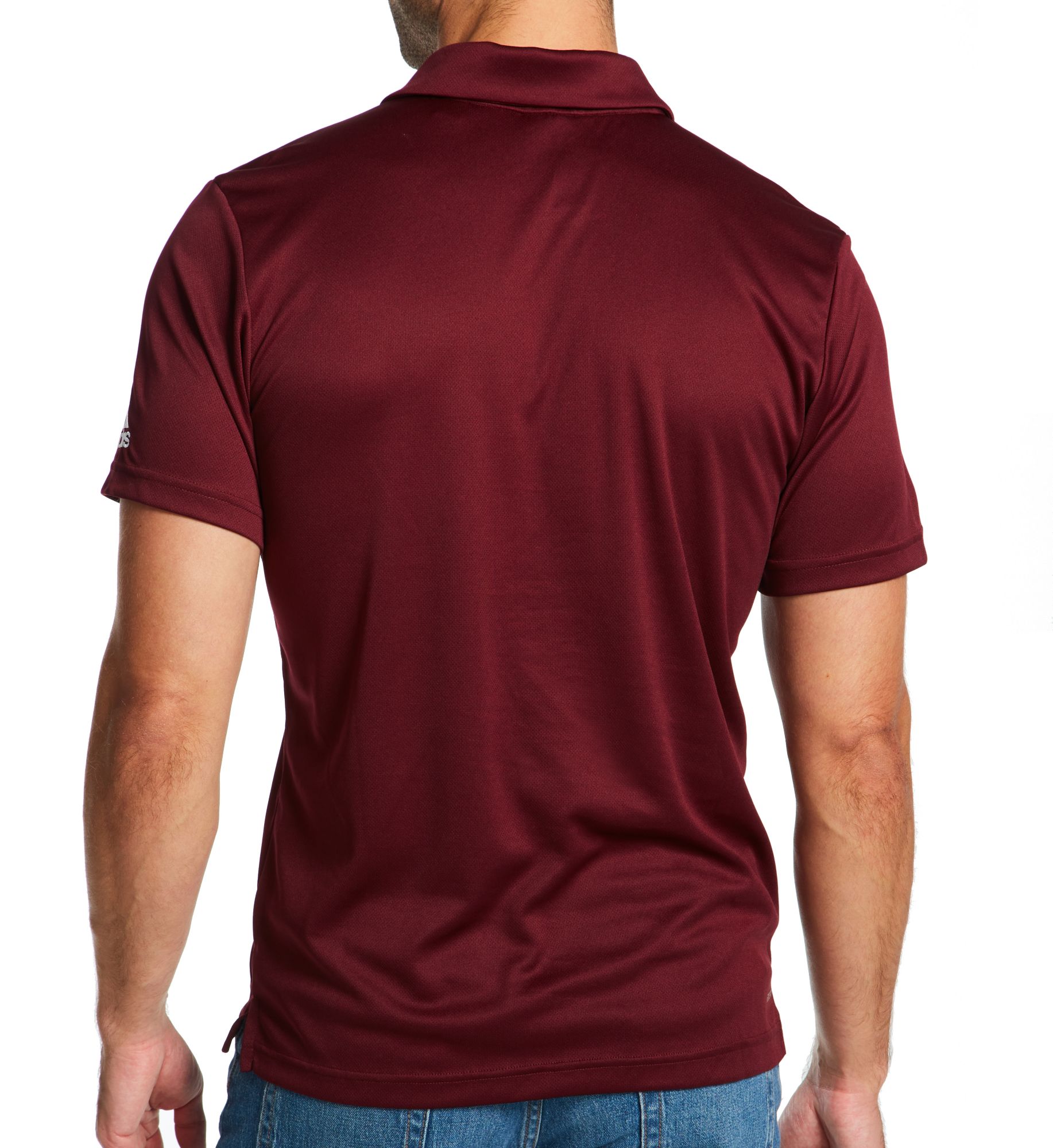 Adidas Climalite Relaxed Fit Grind Polo Shirt Maroon L  - Image 2