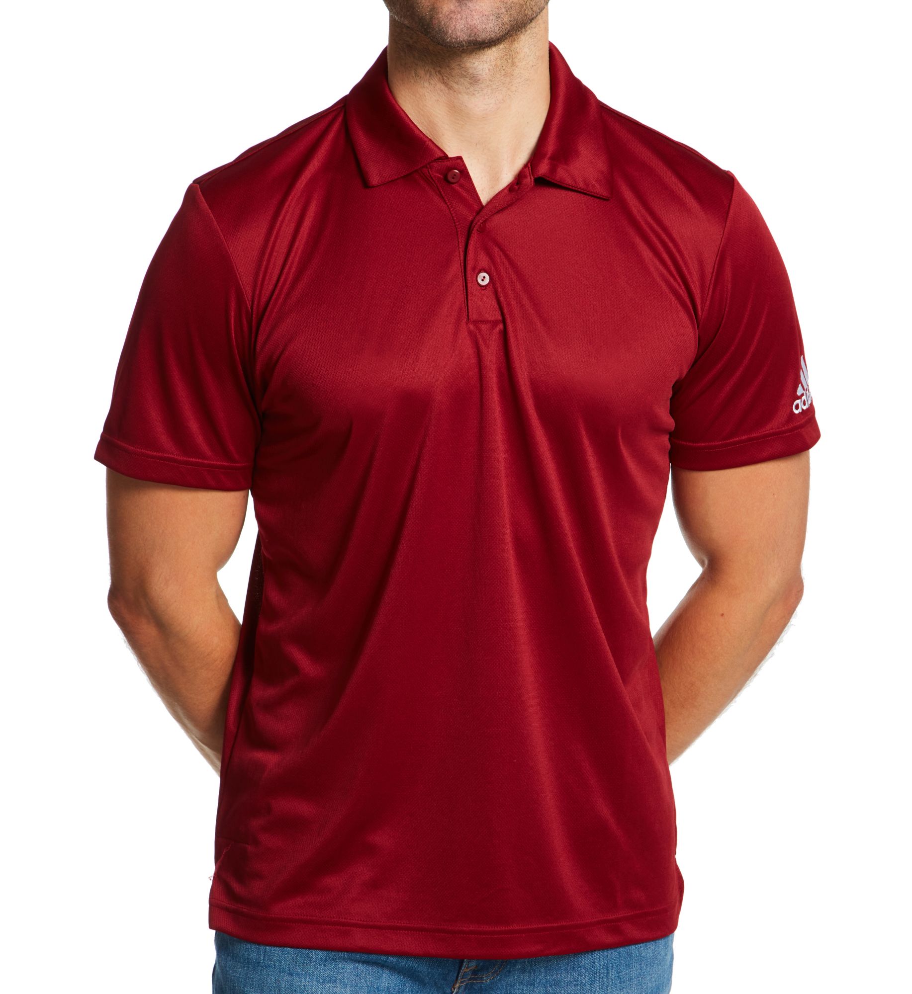 Adidas Climalite Relaxed Fit Grind Polo Shirt Burgundy L  - Image 1
