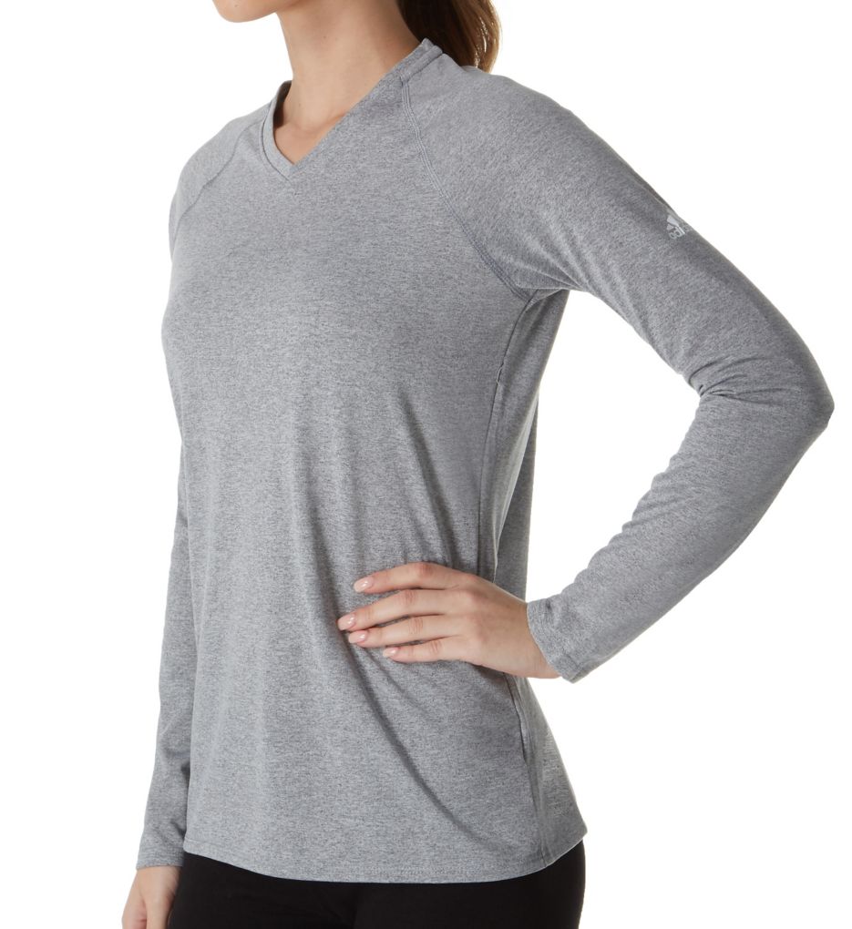 Climalite Long Sleeve V-Neck T-Shirt-acs