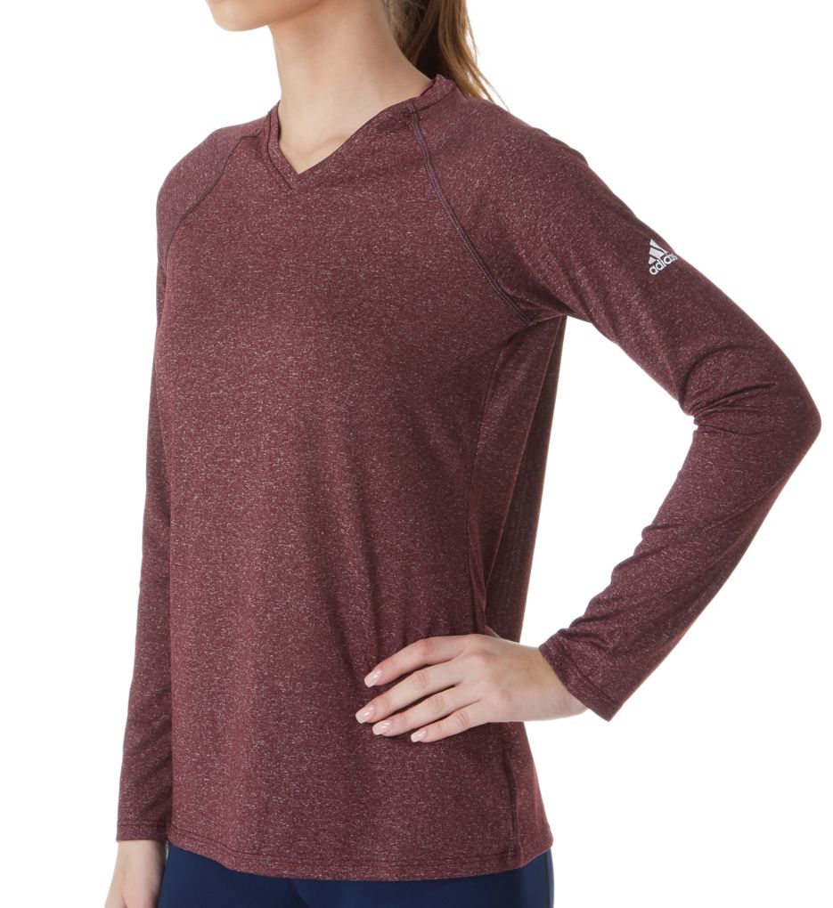 Climalite Long Sleeve V-Neck T-Shirt-acs