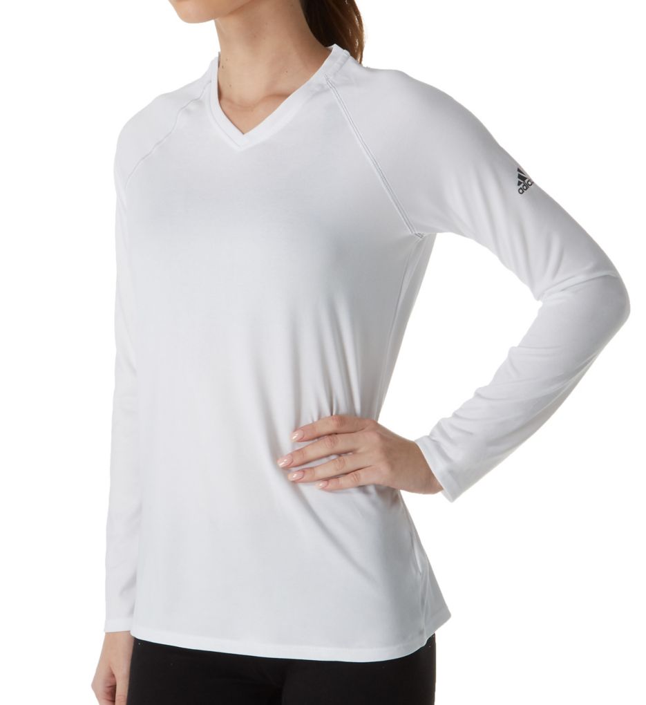 Climalite Long Sleeve V-Neck T-Shirt-acs