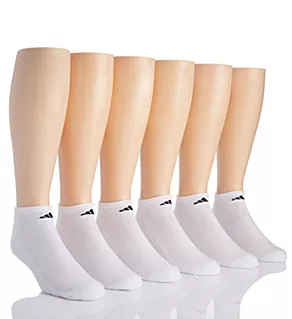 Extended Size Athletic No Show Socks - 6 Pack White/Black XL