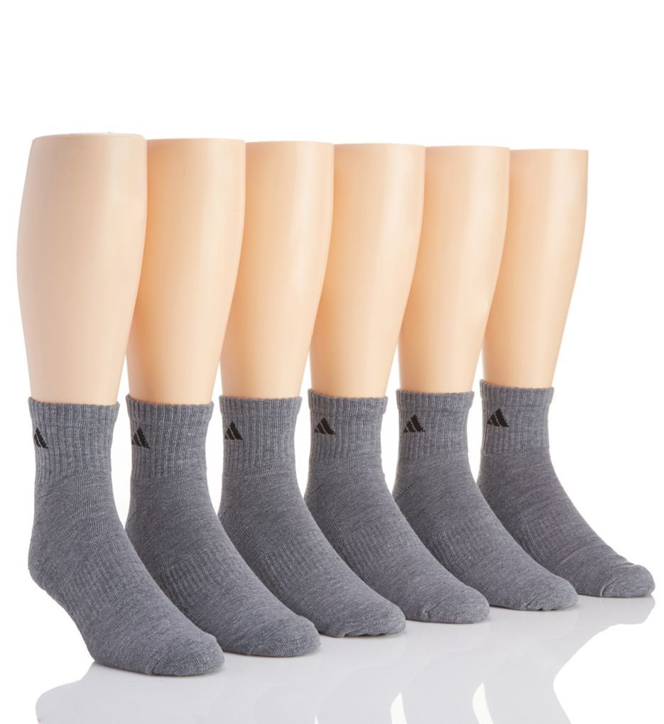 Extended Size Athletic Quarter Socks - 6 Pack-acs