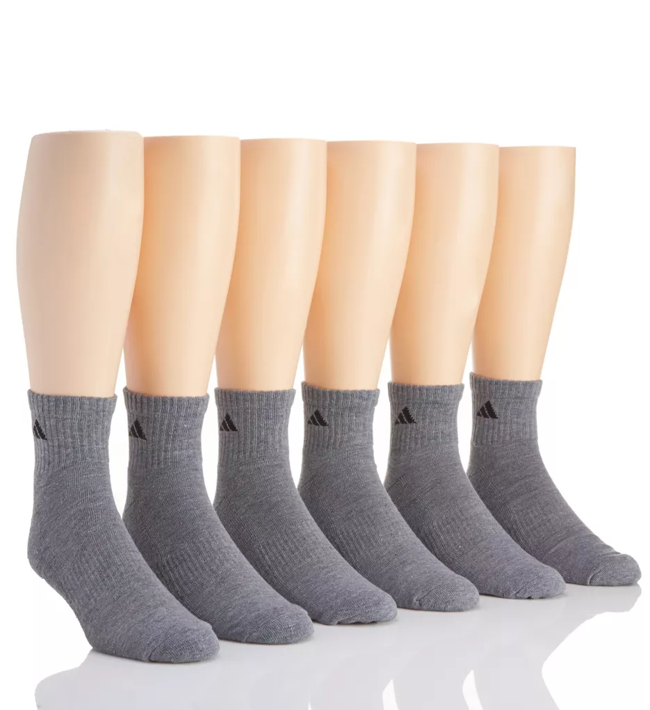 Extended Size Athletic Quarter Socks - 6 Pack HGBLK XL