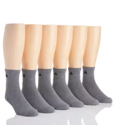 Extended Size Athletic Quarter Socks - 6 Pack HGBLK XL