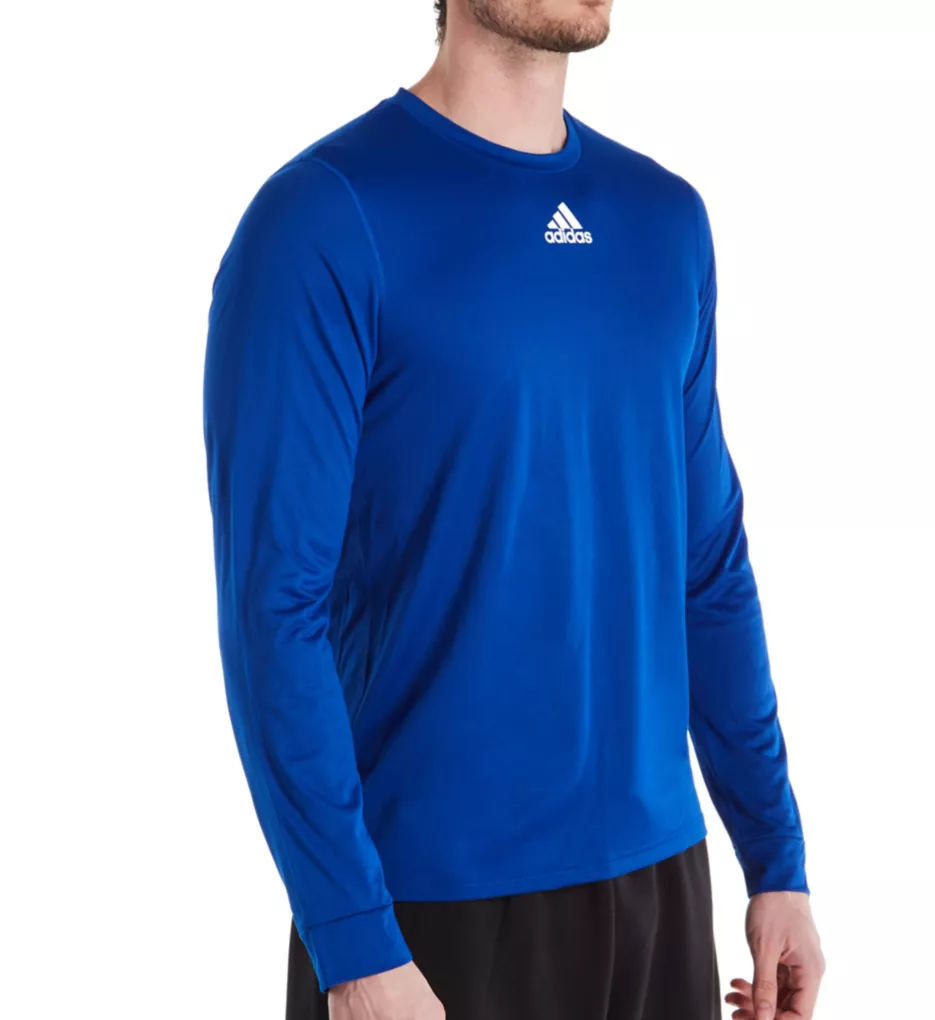 Adidas Mens Shirt Blue Medium Techfit Compression Climalite Workout Gym  Outdoor