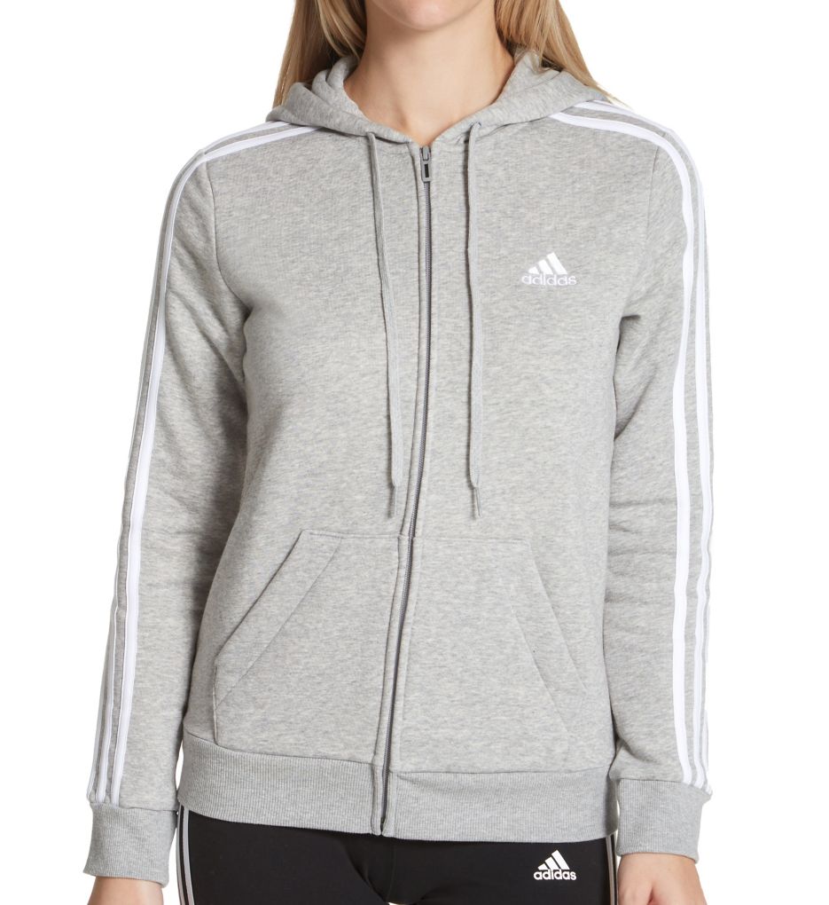 Adidas Essentials Full Zip Hoodie Grey/White XS  - Image 1
