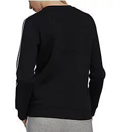 Essentials 3 Stripes Fleece Sweatshirt Black/White S