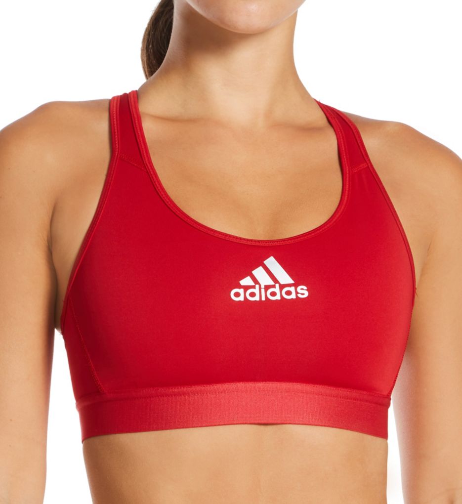 adidas Training bra with logo straps in red