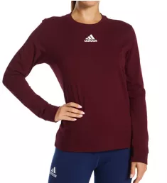 BOS Amplifier Cotton Long Sleeve Crew Neck Tee Maroon M