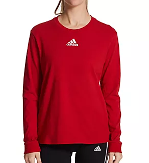 BOS Amplifier Cotton Long Sleeve Crew Neck Tee Power Red M