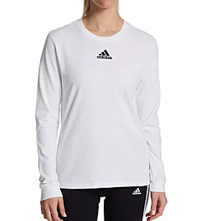 BOS Amplifier Cotton Long Sleeve Crew Neck Tee White M