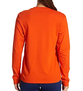 BOS Amplifier Cotton Long Sleeve Crew Neck Tee Collegiate Orange M