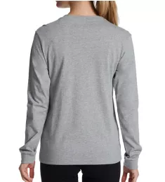 BOS Amplifier Cotton Long Sleeve Crew Neck Tee Medium Grey Heather M