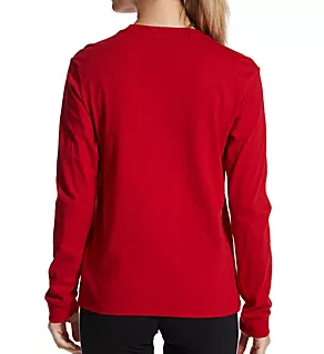 BOS Amplifier Cotton Long Sleeve Crew Neck Tee Power Red M