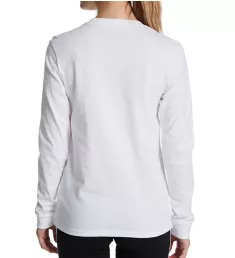 BOS Amplifier Cotton Long Sleeve Crew Neck Tee White M