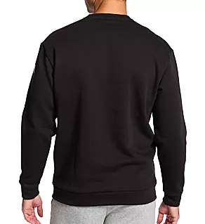 Cotton Blend Crew Neck Sweatshirt Black 2XL