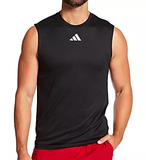 Sleeveless 100% POLY Performance T-Shirt Black S