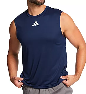 Sleeveless 100% POLY Performance T-Shirt Navy S