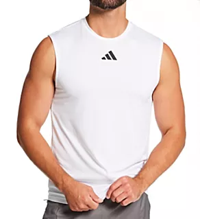 Sleeveless 100% POLY Performance T-Shirt White S
