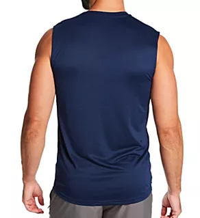 Sleeveless 100% POLY Performance T-Shirt Navy S