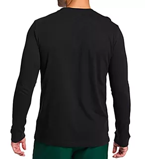 Fresh Long Sleeve 100% Cotton T-Shirt Black L