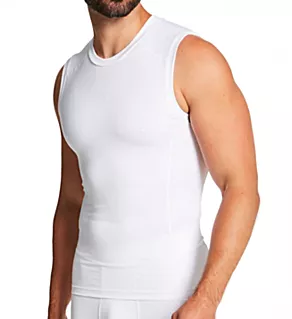 Sleeveless Compression Performance T-Shirt White L