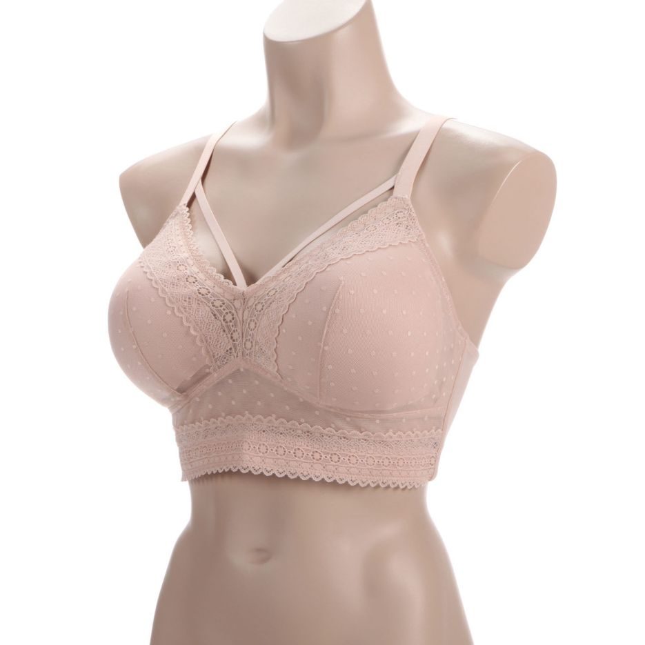 MIA DOT No Wire Full Support Bralette, Removable Cups-Pink