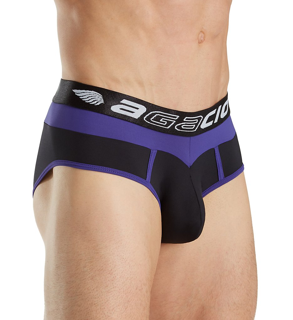 Agacio AGH009 Striking Large Pouch Briefs (Black/Blue)
