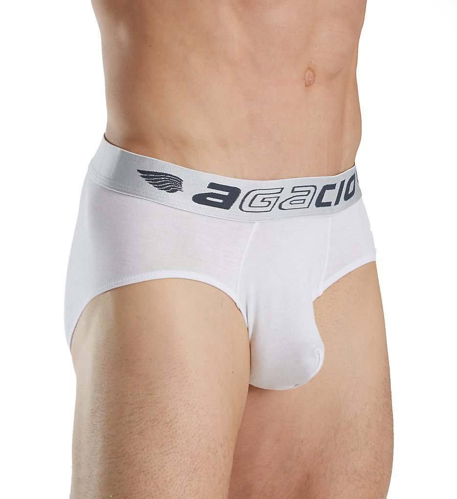 Agacio AGH014 Basics Large Pouch Bikini Briefs (White)
