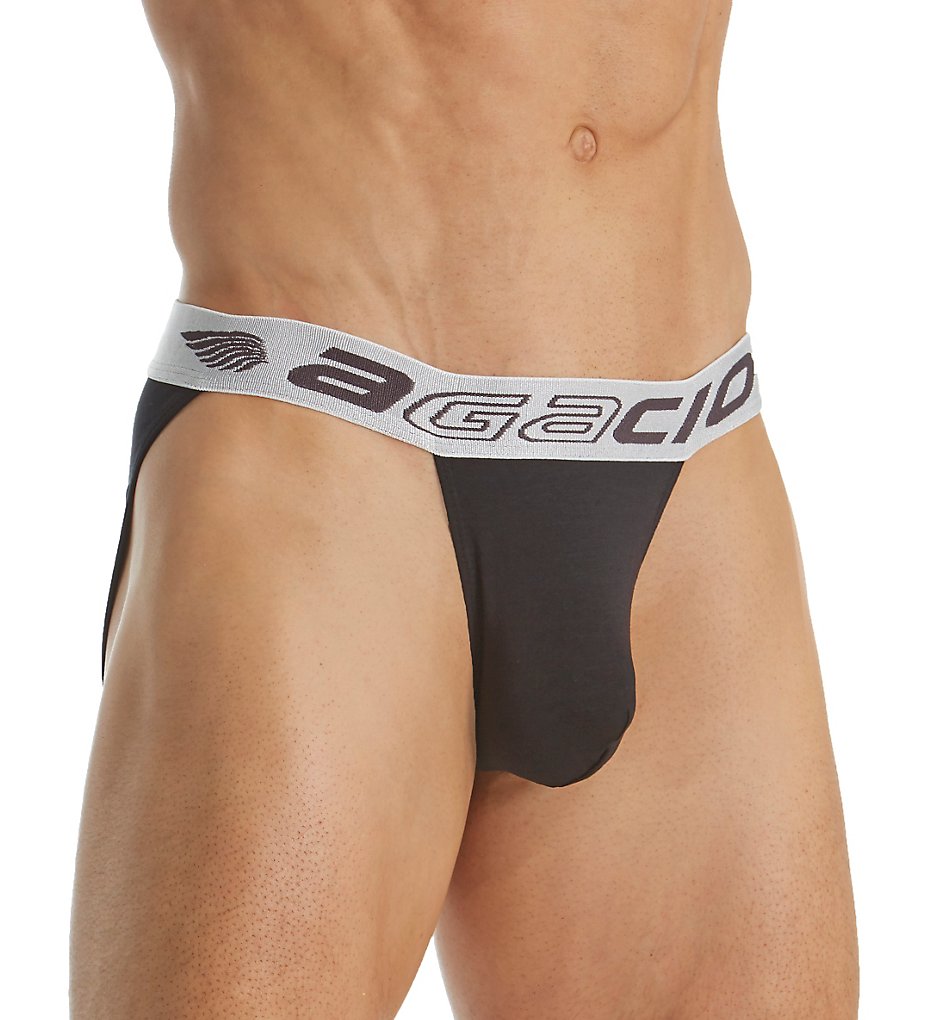 Agacio AGI003 Basic Large Pouch Slip Bikini Briefs (Black)