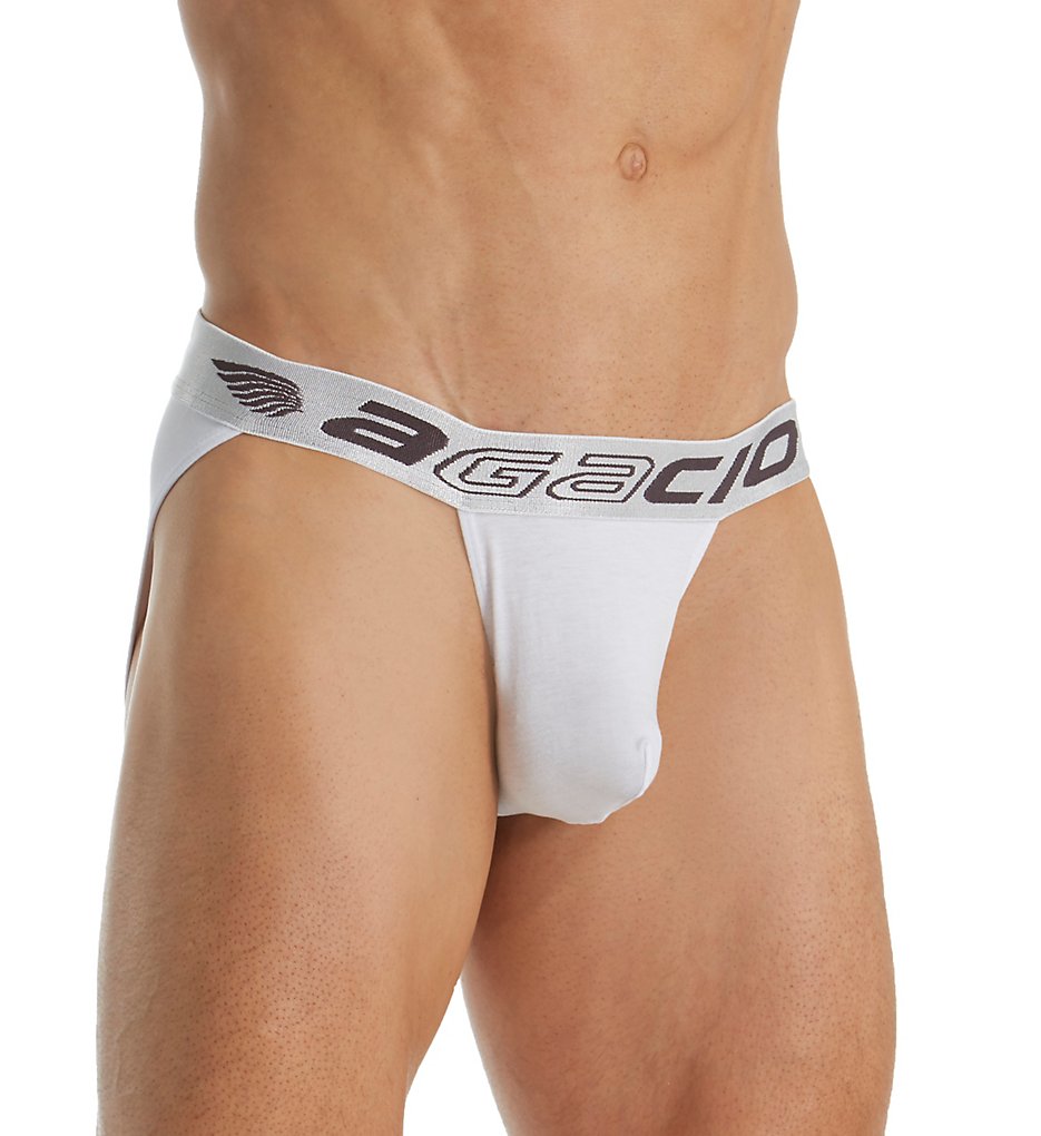 Agacio AGI003 Basic Large Pouch Slip Bikini Briefs (White)
