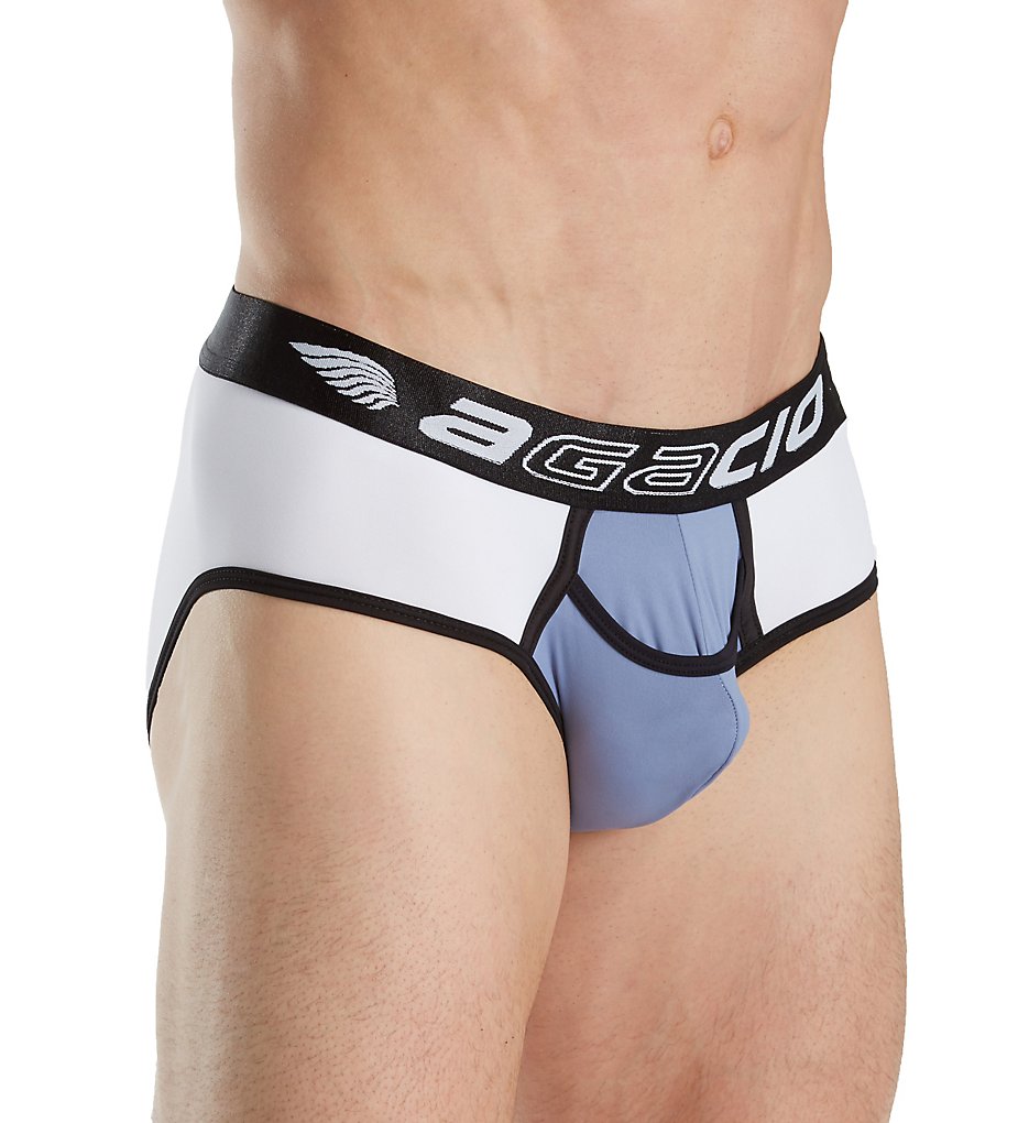 Agacio AGJ003 Connection Pouch Bikini Briefs (Lavender/White/Blue)