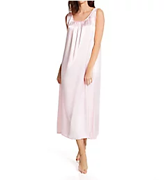 Satin Banded Sleeve Long Gown Light Pink S