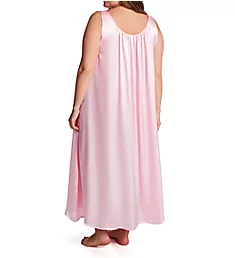 Plus Satin Banded Sleeve Long Gown