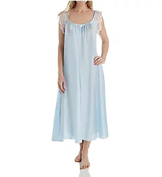Lace Cap Ankle Length Gown Blue XS
