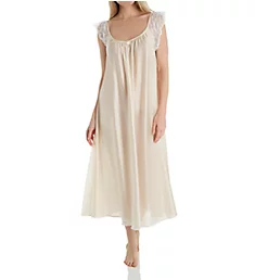 Lace Cap Ankle Length Gown Champagne XS