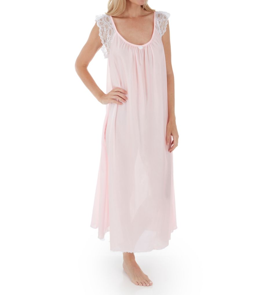Amanda Rich Lace Cap Ankle Length Gown 105-SH - Amanda Rich Sleepwear