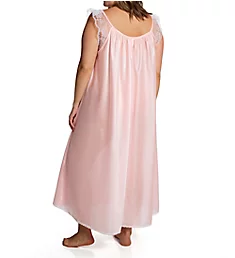 Plus Lace Cap Ankle Length Gown Light Pink XL