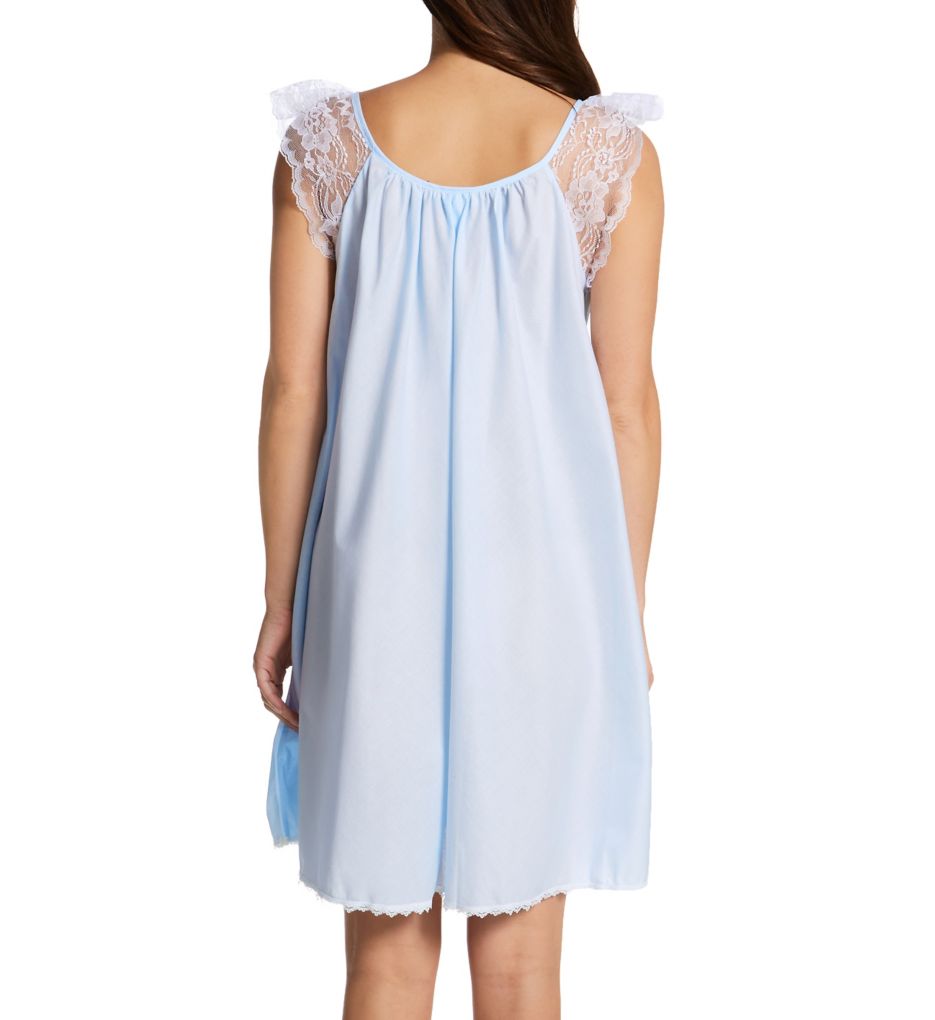 Short Sleeve with Lace Trim Cotton Gown-bs