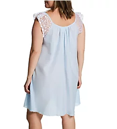 Plus Short Sleeve with Lace Trim Cotton Gown